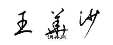 梁锦英王华沙草书个性签名怎么写