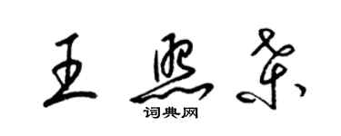 梁锦英王照桑草书个性签名怎么写