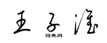 梁锦英王子淮草书个性签名怎么写