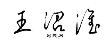 梁锦英王沿淮草书个性签名怎么写