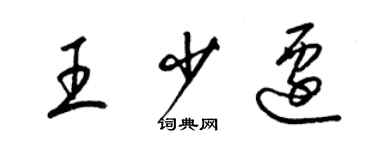梁锦英王少迁草书个性签名怎么写
