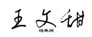 梁锦英王文甜草书个性签名怎么写