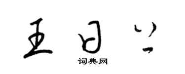 梁锦英王日上草书个性签名怎么写