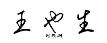 梁锦英王也生草书个性签名怎么写