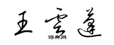 梁锦英王云蓬草书个性签名怎么写