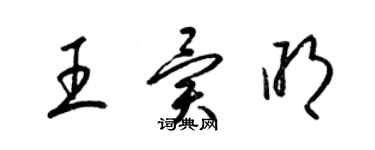梁锦英王异明草书个性签名怎么写