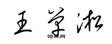 梁锦英王单淞草书个性签名怎么写