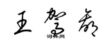 梁锦英王驾赢草书个性签名怎么写