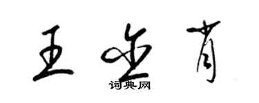 梁锦英王含肖草书个性签名怎么写