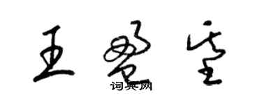 梁锦英王盈基草书个性签名怎么写