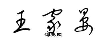 梁锦英王家晏草书个性签名怎么写