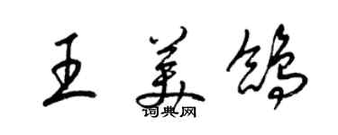 梁锦英王美鸽草书个性签名怎么写