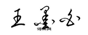 梁锦英王墨白草书个性签名怎么写