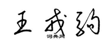 梁锦英王戎驹草书个性签名怎么写