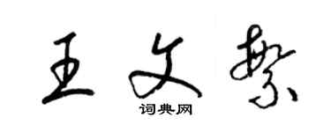 梁锦英王文繁草书个性签名怎么写