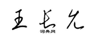 梁锦英王长允草书个性签名怎么写