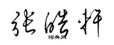 梁锦英张皓轩草书个性签名怎么写