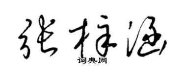 梁锦英张梓涵草书个性签名怎么写