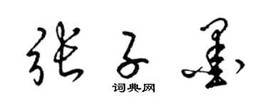 梁锦英张子墨草书个性签名怎么写