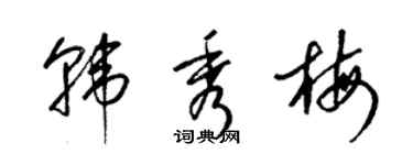 梁锦英韩秀梅草书个性签名怎么写