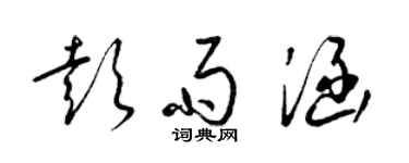 梁锦英彭雨涵草书个性签名怎么写