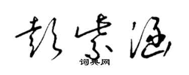 梁锦英彭紫涵草书个性签名怎么写