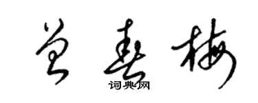 梁锦英曾春梅草书个性签名怎么写