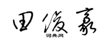 梁锦英田俊豪草书个性签名怎么写