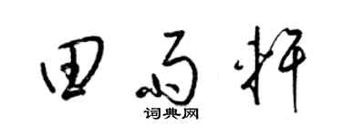 梁锦英田雨轩草书个性签名怎么写