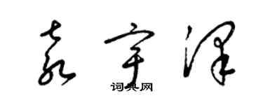 梁锦英袁宇泽草书个性签名怎么写