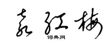 梁锦英袁红梅草书个性签名怎么写
