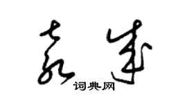 梁锦英袁成草书个性签名怎么写