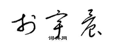 梁锦英于宇晨草书个性签名怎么写