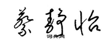 梁锦英蔡静怡草书个性签名怎么写