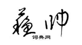 梁锦英苏帅草书个性签名怎么写