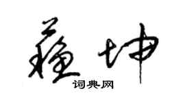 梁锦英苏坤草书个性签名怎么写