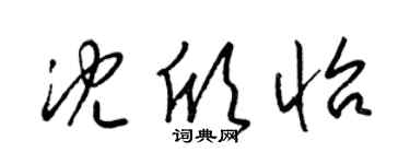 梁锦英沈欣怡草书个性签名怎么写