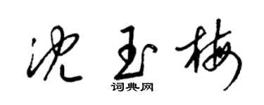 梁锦英沈玉梅草书个性签名怎么写