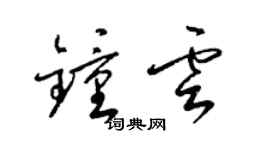 梁锦英钟云草书个性签名怎么写