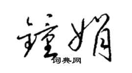 梁锦英钟娟草书个性签名怎么写