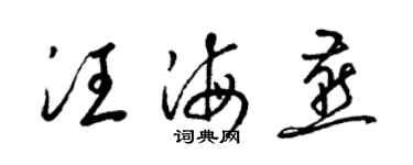 梁锦英汪海燕草书个性签名怎么写