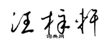 梁锦英汪梓轩草书个性签名怎么写