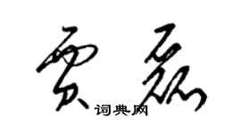 梁锦英贾磊草书个性签名怎么写