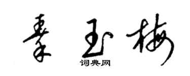 梁锦英秦玉梅草书个性签名怎么写