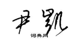 梁锦英尹凯草书个性签名怎么写