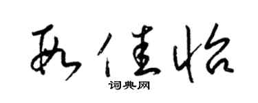 梁锦英段佳怡草书个性签名怎么写
