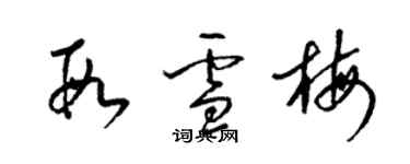 梁锦英段雪梅草书个性签名怎么写