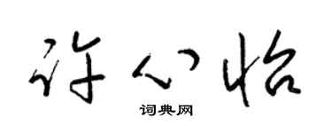 梁锦英许心怡草书个性签名怎么写