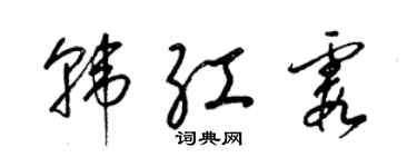梁锦英韩红霞草书个性签名怎么写
