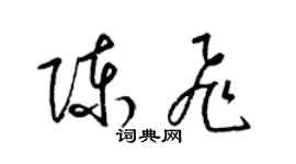 梁锦英陈飞草书个性签名怎么写